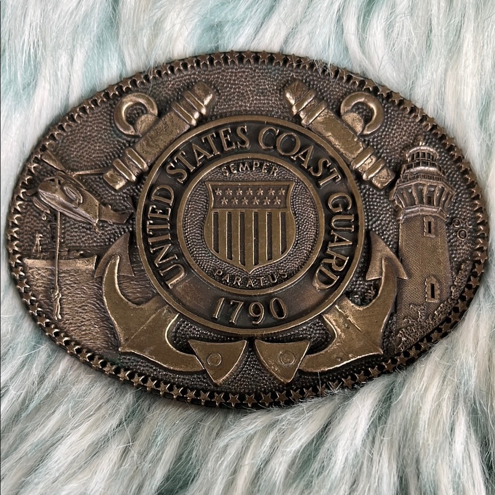 Vintage, Brass, United States Coast Guard Belt Buckle